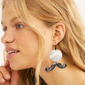 Free Preople Jewelry Silver Earrings Natural Mother of Pearl White Abalone